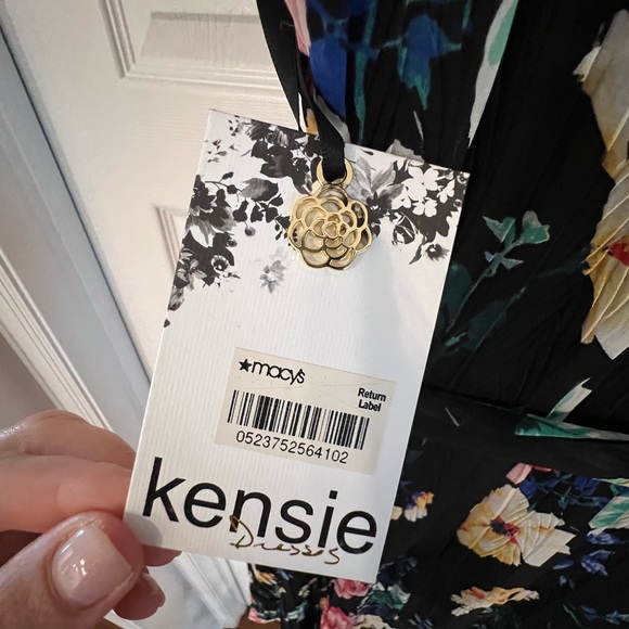 Kensie Halter Dress, Size 12, Never Worn, Black w/ Vibrant Florals - Picture 15 of 16